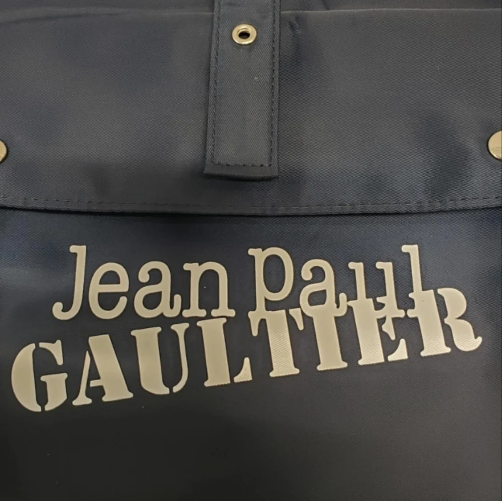 JEAN PAUL GAULTIER 'Weekend' Backpack Bag Navy Polyester Drawstring Travel NEW‎